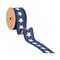 LaRibbons 2 1/2" Wired Ribbon | Natural Patriotic Blue Star | 10 Yard Spool